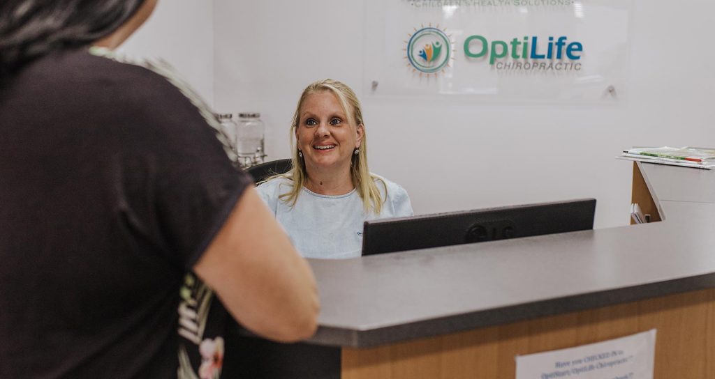 Reception at OptiStart - Chiropractor in Berwick